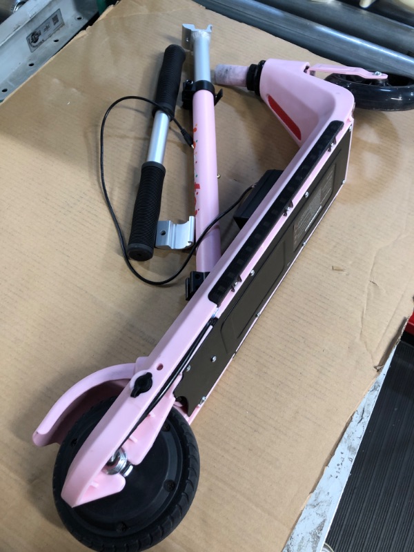 Photo 2 of (FOR PARTS) LINGTENG Electric Scooter for Kids, Kids Scooter with Flash Wheel & Deck Light pink 