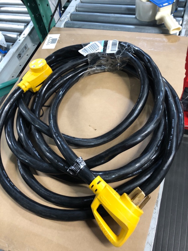 Photo 1 of Camco Extension Cord, PowerGrip Heavy-Duty Outdoor 50-Amp RV Extension Cord, 30 Feet (55195) 30' 50-Amp Cord