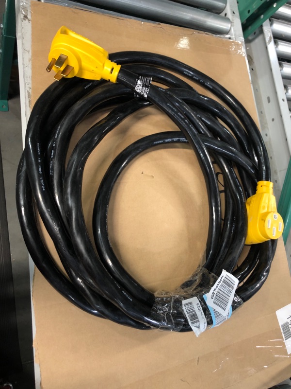 Photo 1 of Camco Extension Cord, PowerGrip Heavy-Duty Outdoor 50-Amp RV Extension Cord, 30 Feet (55195) 30' 50-Amp Cord
