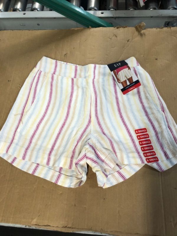 Photo 1 of Gap Ladies Linen Pull On Elastic Waistband Short (Dotted Sun Stripe, XS) 
