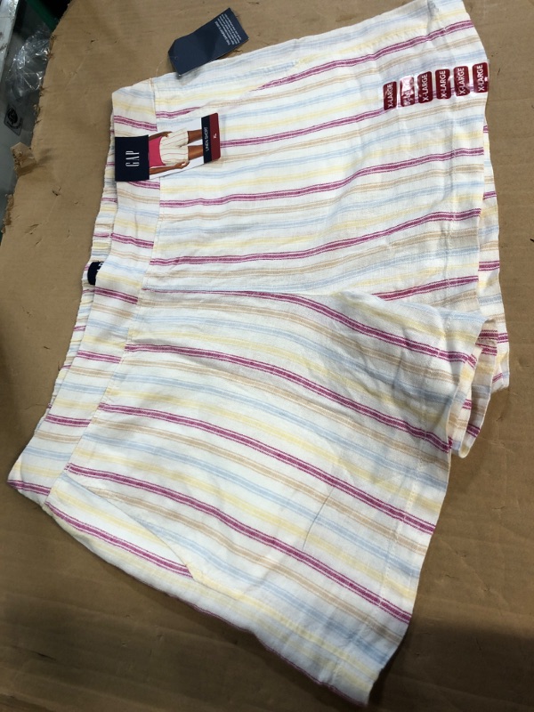 Photo 2 of Gap Ladies Linen Pull On Elastic Waistband Short (Dotted Sun Stripe, XL) 
