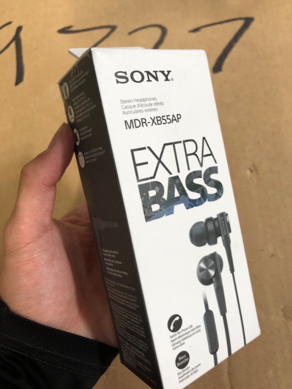 Photo 2 of Sony MDRXB55AP Wired Extra Bass Earbud Headphones/Headset with Mic for Phone Call, Black