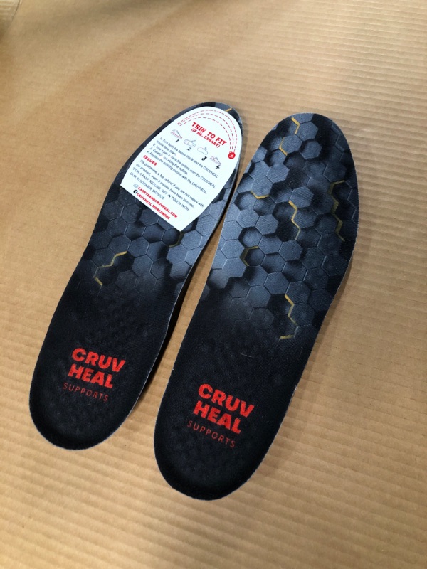 Photo 2 of (New) Work Comfort Orthotic Insoles - Anti Fatigue Shoe Insert Men Women - Neutral Arch - Shock Absorption - Foot Pain Relief - Work Boot Insoles (Black Hexagons, XL)
