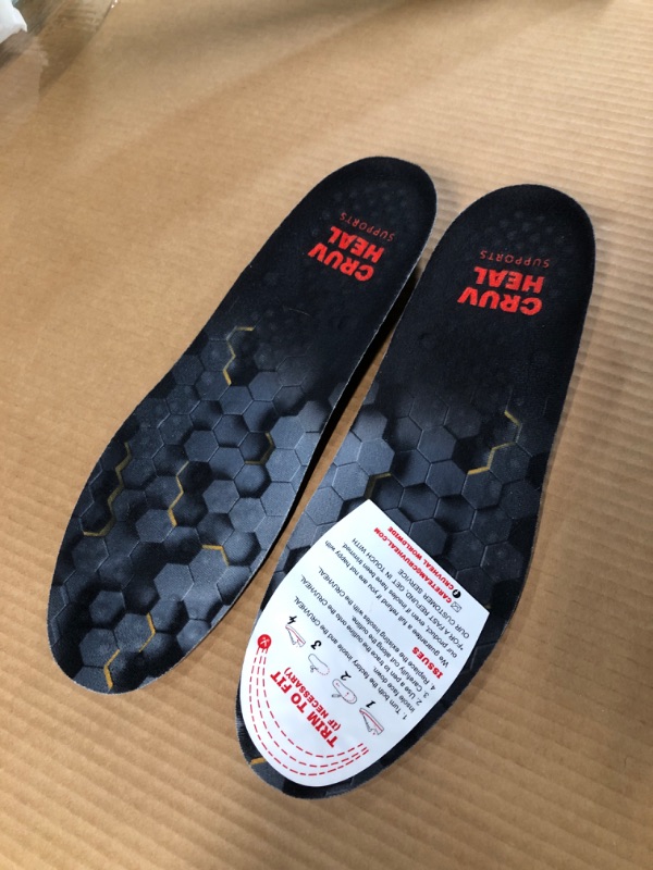 Photo 4 of (New) Work Comfort Orthotic Insoles - Anti Fatigue Shoe Insert Men Women - Neutral Arch - Shock Absorption - Foot Pain Relief - Work Boot Insoles (Black Hexagons, XL)
