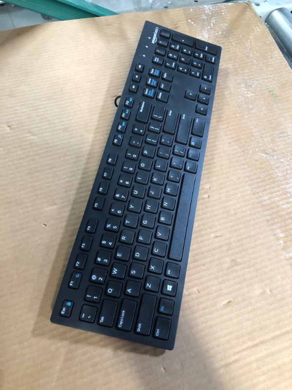 Photo 2 of Amazon Basics Low-Profile Wired USB Keyboard - Matte Black