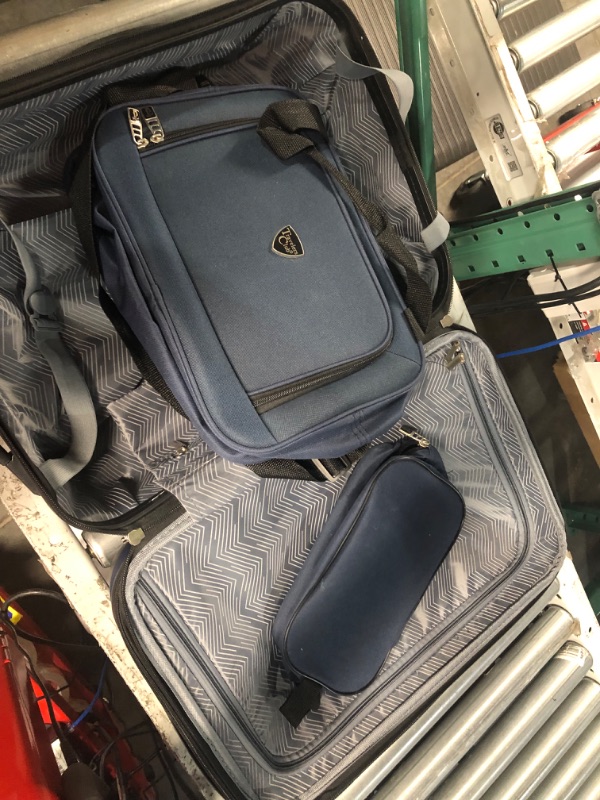 Photo 3 of * USED *  
Travelers Club Sky+ Luggage Set, Navy Blue, 3 Piece Set Navy Blue 3 Piece Set