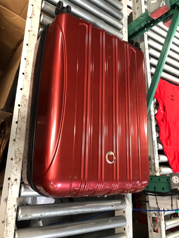 Photo 3 of DELSEY Paris Helium Aero Hardside Expandable Luggage with Spinner Wheels, Brick Red, Checked 25 Inch