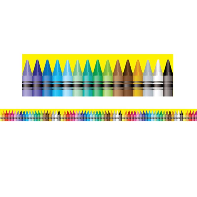 Photo 3 of Charles Leonard Borders/Trims, Magnetic, Rectangle Cut, 1.5" x 24", Crayon Theme, 12/Bag