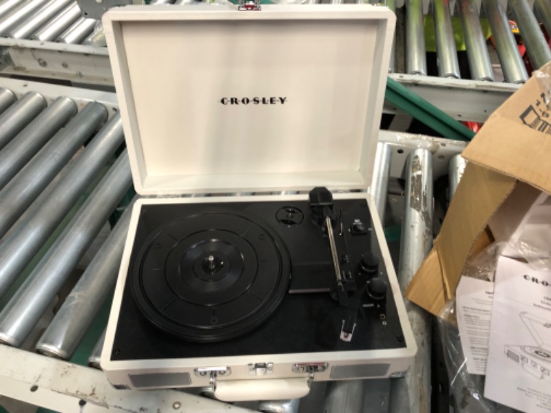 Photo 2 of Crosley CR8005F-WS Cruiser Plus Vintage 3-Speed Bluetooth in/Out Suitcase Vinyl Record Player Turntable