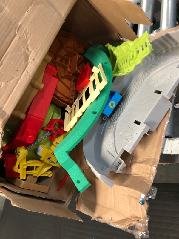 Photo 2 of Fisher-Price Thomas and Friends Multi-Level Train Set with Thomas and Percy Trains plus Harold and 3 Cranes, Super Tower?