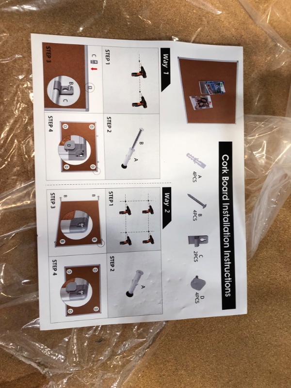 Photo 1 of Board2by Cork Board Bulletin Board 48 x 36, Black Aluminium Framed Corkboard