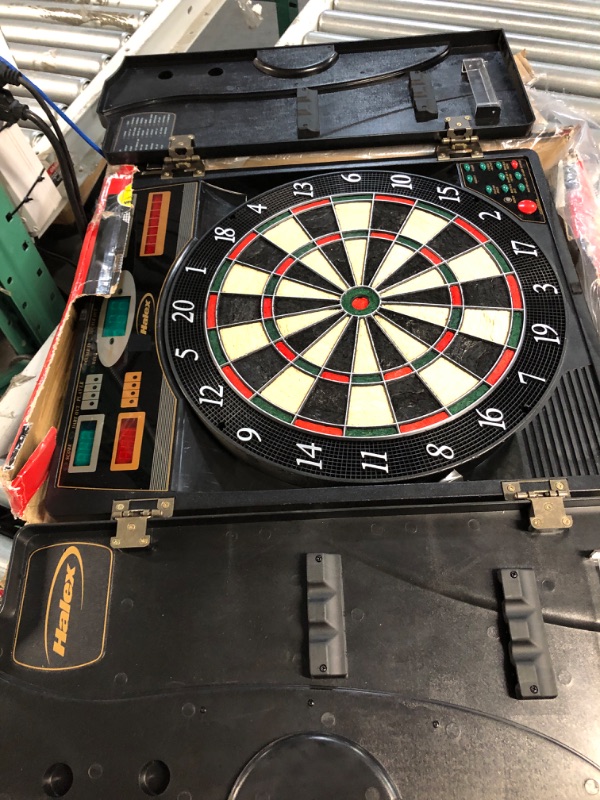 Photo 2 of ***MISSING CORD, NON-FUNCTIONAL, MINOR DAMAGE AND MAJOR USAGE** Arachnid Titanium 5400 Electronic Dartboard and Cabinet, Black