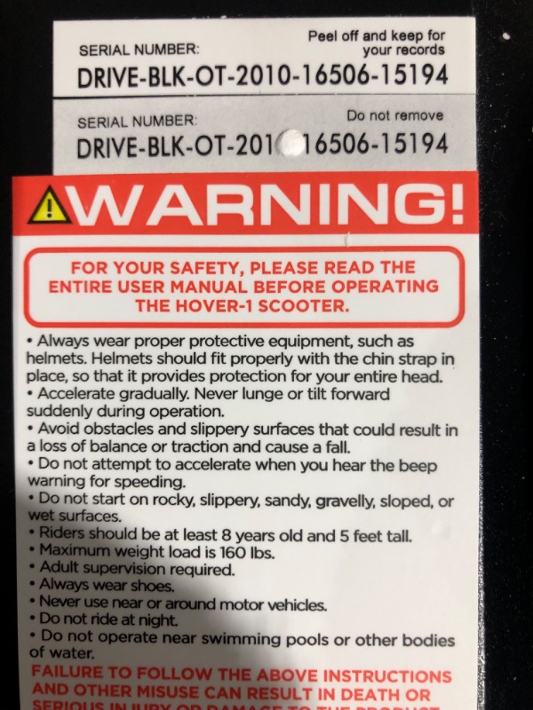 Photo 4 of * will not hold a charge * sold for parts/repair *
Hover-1 Drive Electric Hoverboard | 7MPH Top Speed, 3 Mile Range.