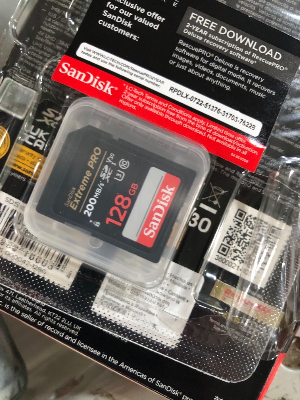 Photo 3 of SanDisk 128GB Extreme PRO SDXC UHS-I Memory Card - C10, U3, V30, 4K UHD, SD Card - SDSDXXD-128G-GN4IN 128GB Memory Card Only