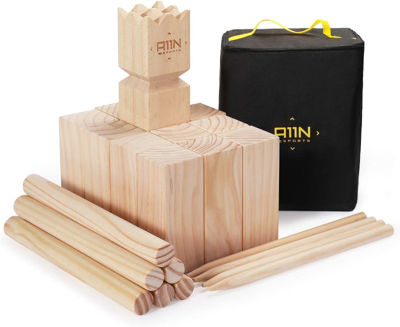 Photo 1 of A11N Kubb Viking Chess Lawn Game - Premium Yard Game Set with Tote Bag