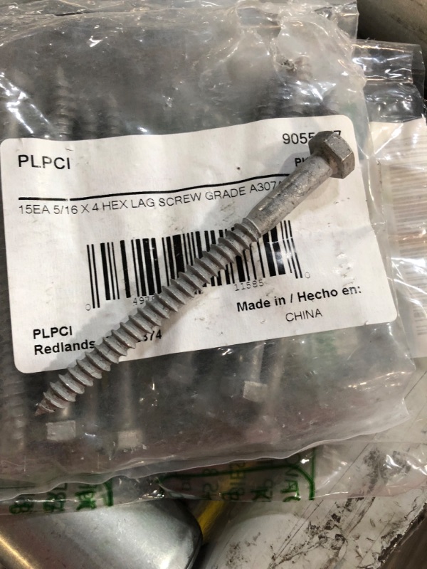 Photo 1 of **PARTS ONLY** Prime-Line 9055857 Hex Lag Screws, 5/16 inch X 4 inch, A307 Grade A Hot Dip Galvanized Steel, (15-pack)