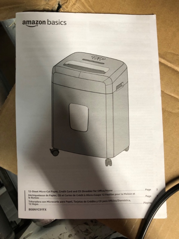 Photo 3 of Amazon Basics 12 Sheet Micro-Cut Paper,Credit Card and CD Shredder for Office/Home