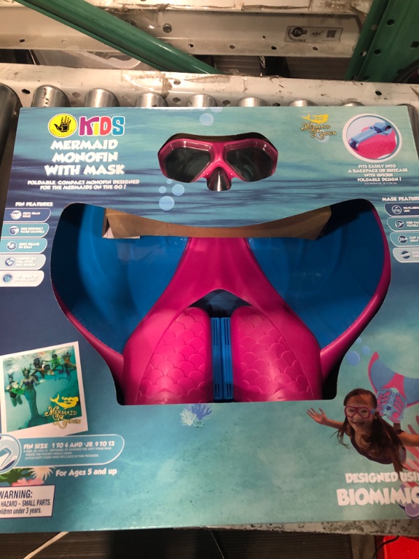 Photo 2 of (USED) Body Glove Kids' Mermaid Monofin with Mask Pink/Blue