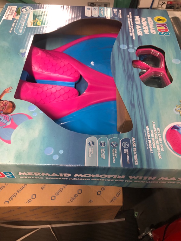 Photo 3 of (USED) Body Glove Kids' Mermaid Monofin with Mask Pink/Blue