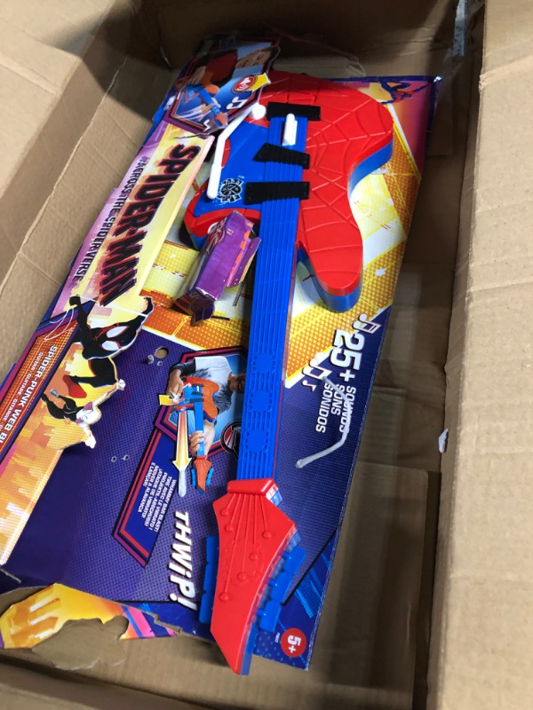 Photo 2 of **SEE NOTES**
Spider-Man Marvel Across The Spider-Verse Spider-Punk Web Blast Toy Guitar with Whammy Bar Blast Action, Super Hero Toys for 5 Year Old Boys and Girls and Up