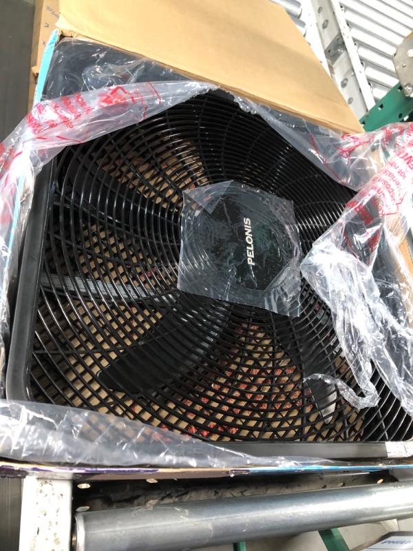 Photo 1 of **UNABLE TO TEST**
PELONIS 3-Speed Box Fan For Full-Force Circulation With Air Conditioner, Upgrade Floor Fan, Black 20" Box Fan Black