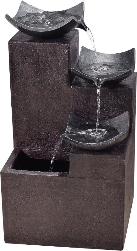 Photo 1 of **STOCK PHOTO JUST FOR REFERENCE**
Teamson Home Modern Stone Look 4 Tiered Floor Waterfall Fountain with Pump for Outdoor Patio Garden Backyard Decking, 29 Inch Height, Black
