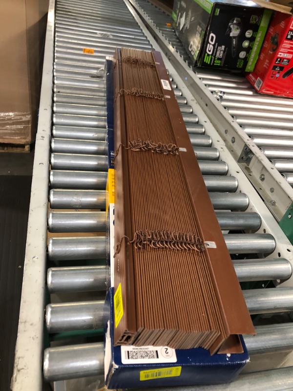 Photo 1 of **SEE NOTES**
LEVOLOR Trim+Go 2-in Slat Width 72-in x 64-in Cordless Walnut Faux Wood Room Darkening Horizontal Blinds