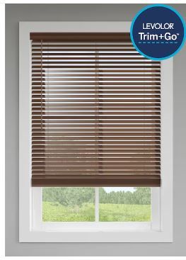 Photo 1 of **SEE NOTES**
LEVOLOR Trim+Go 2-in Slat Width 72-in x 64-in Cordless Walnut Faux Wood Room Darkening Horizontal Blinds