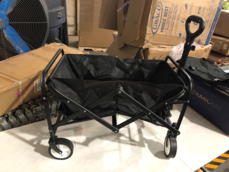 Photo 2 of **LOOKS NEW** Collapsible Folding Wagon with 360° Rotation Wheels (Black)