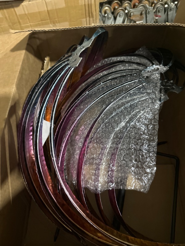 Photo 4 of **NON REFUNDABLE NO RETURNS SOLD AS IS**
**PARTS ONLY**
(USED AND MISSING HARDWAREMUMTOP Wind Spinner 360 Degrees Double Steel Metal Wind Sculpture is Suitable for Decorating Your Patio, Lawn & Garden Red