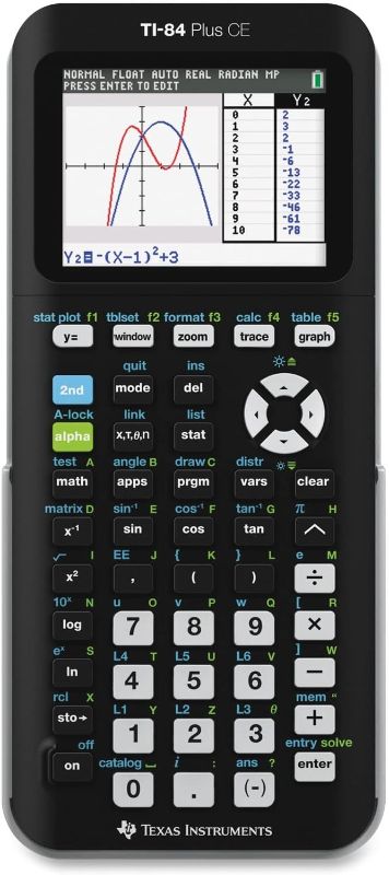 Photo 1 of Texas Instruments TI-84 Plus CE Graphing Calculator - 10 Digits - Color Display - Black