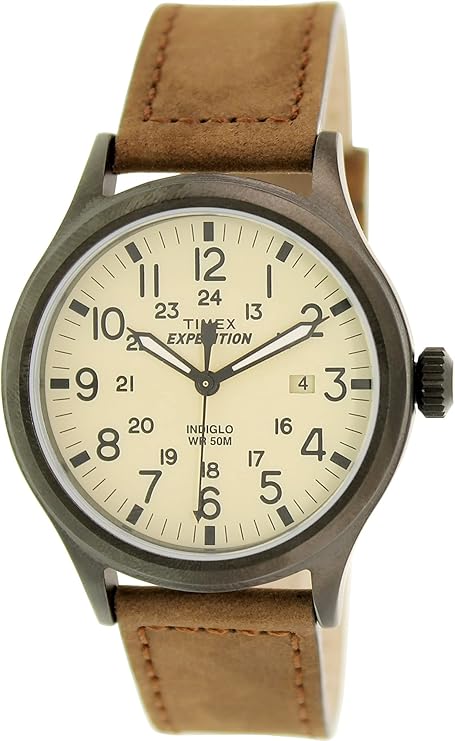 Photo 1 of *SIMILAR TO STOCK PHOTO*
Timex Men's Expedition Scout 40mm Watch – Black Case & Dial with Olive Leather Slip-Thru Strap