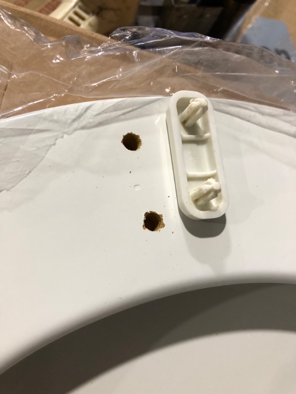 Photo 5 of **MINOR DAMAGE PIECE BROKE OFF STILL FUNCTIONAL**
MAYFAIR 888SLOW 000 NextStep2 Toilet Seat with Built-In Potty Training Seat, Slow-Close, Removable that will Never Loosen, ROUND, White Round White