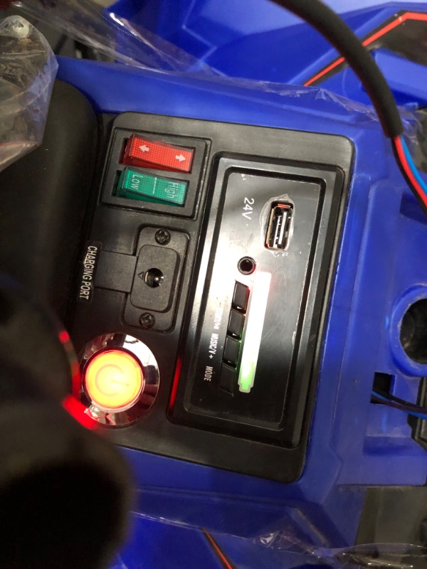 Photo 7 of ***MISSING CHARGER - NO PACKAGING - DOESN'T RUN - SEE COMMENTS***
24V Kids ATV, Hetoy Ride on Car 4WD Quad Electric Vehicle, 4x80W Powerful Engine, with 7AHx2 Large Battery, Accelerator Handle, EVA Tire, Full Metal Suspension, LED Light, Bluetooth