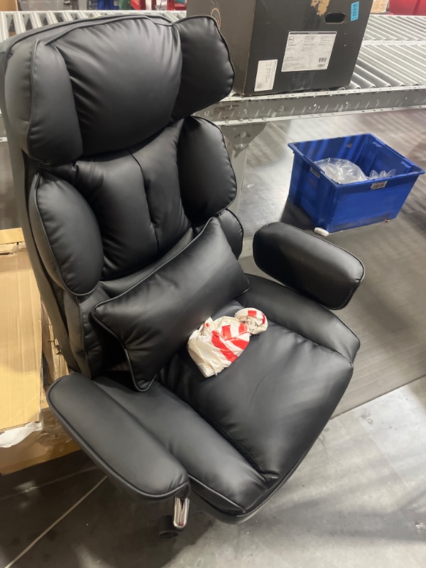 Photo 5 of [READ NOTES]
High Back Office Chair, Adjustable PU Leather Computer Desk Chair, Ergonomic Executive Boss Chair with Footrest Lumbar Support, Black