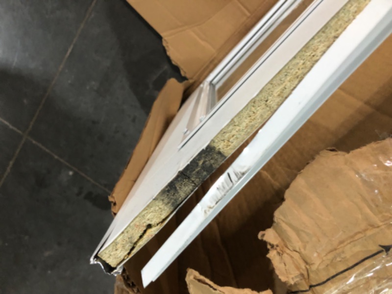 Photo 1 of ***USED - MAJOR DAMAGE - MISSING PARTS - SEE COMMENTS***
EMCO 32 in. x 80 in. White Universal 1/2 Light Pet Entry Aluminum Storm Door with Black Hardware