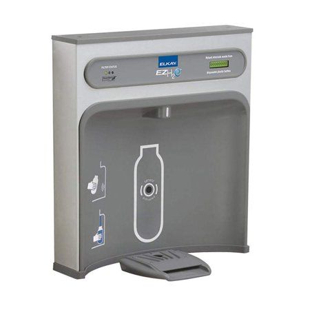 Photo 1 of ***PARTIAL SET - BOX 2 OF 2 ONLY - CANNOT BE FULLY ASSEMBLED - SEE PICTURES***
Elkay EZH2O Retro Wall Mount Drinking Fountain Water Bottle Filler, Grey/Silver/Metal