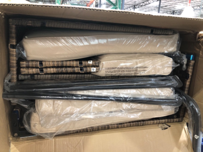 Photo 1 of **NONREFUNDABLE**FOR PARTS OR REPAIR**SEE NOTES**
YITAHOME Outdoor Patio Wicker Daybed Furniture Set with Retractable Canopy, sofa , Light Brown and Beige