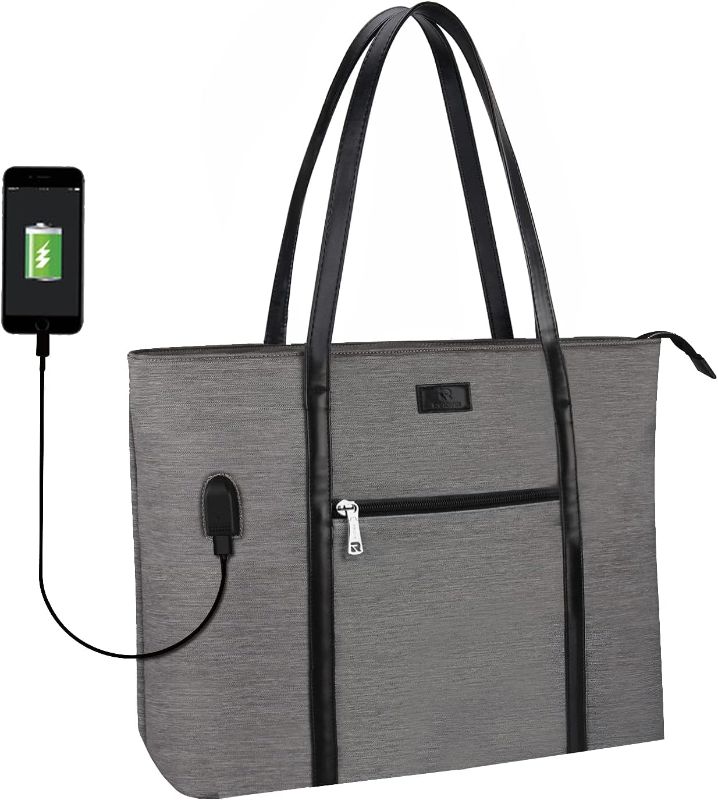 Photo 2 of Laptop Tote Bag, Women Work Bag 15.6 Inch Laptop Bag with USB Charging Port 