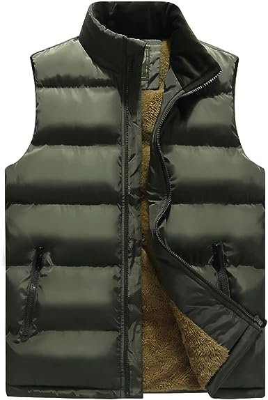 Photo 1 of Msmsse Men's Outerwear Vests Winter Quilted Padded Vest Gilet Stand Collar XXL
