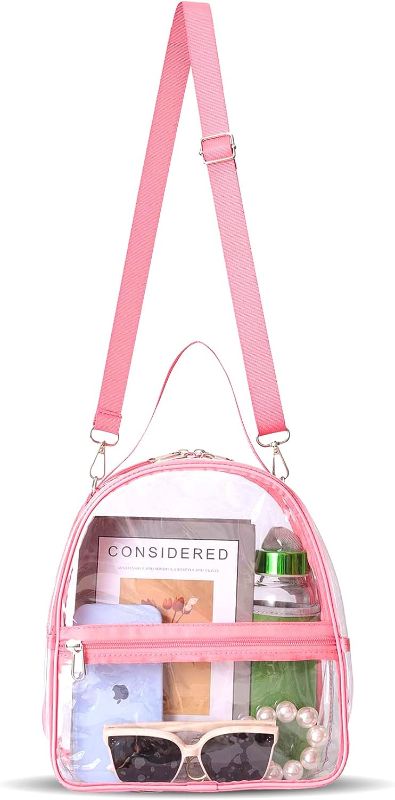 Photo 1 of Mini Clear Bag Stadium Approved Small Backpack Detachable Straps Convertible Crossbody Purse Concert Festival Stadium Bag
