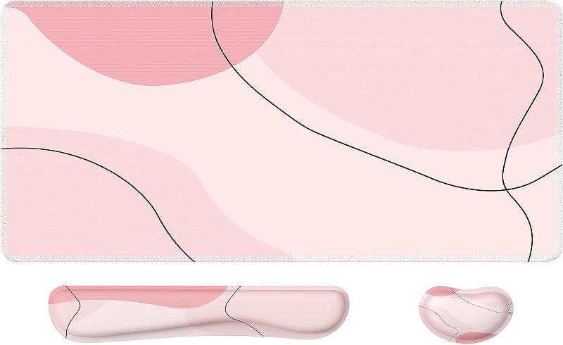 Photo 1 of iCasso Gaming Mouse Pad with Wrist Rest, 3in1 Large Pink (SIMILAR TO STOCK PHOTO)