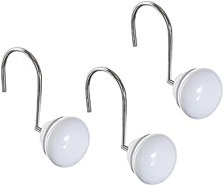 Photo 1 of Creative Scents White Shower Curtain Hooks - Set of 12 White Shower Curtain Rings for Bathroom Shower Rod - 