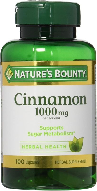 Photo 1 of  Nature's Bounty Cinnamon 1000 Mg Capsules, White, 100 Count, Pack of 2