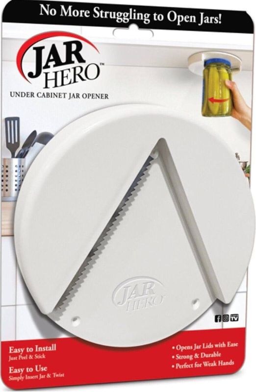 Photo 1 of [NOTES] Jar Hero - Under Cabinet Jar Lid & Bottle Opener - Opens Any Size Jar - Effortless Jar Opener For Weak Hands & Seniors with Arthritis 3 PCS 