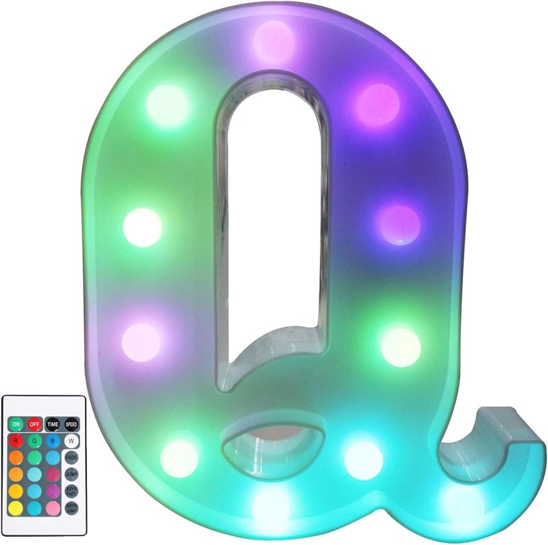 Photo 1 of  Colorful LED marquee letter lights with Remote Q