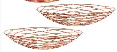 Photo 1 of  Fruit Basket Bowls, Metal Wave Wire Fruit Basket,Fruit Bowls Combination 4 Packs,Modern Decorative Fruit Basket Holder Storage Stand for Kitchen Countertop Table Home Cnterpiece Rose Gold Rose Gold 2(4 pack?