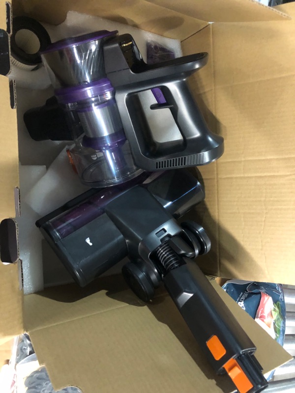 Photo 4 of **FOR PARTS ONLY, MAJOR DAMAGE**  Powools 25kpa Cordless Vacuum Cleaner  Purple (PL8732)