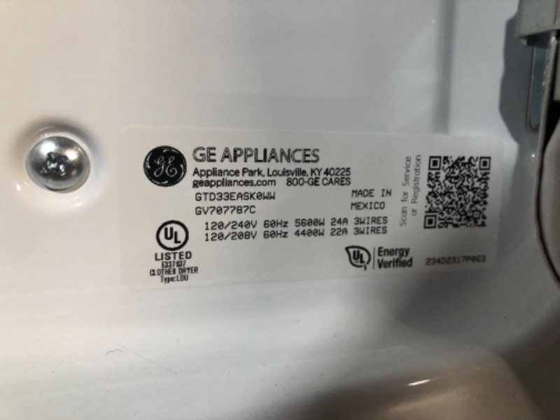 Photo 12 of GE® 7.2 cu. ft. Capacity aluminized alloy drum Electric Dryer