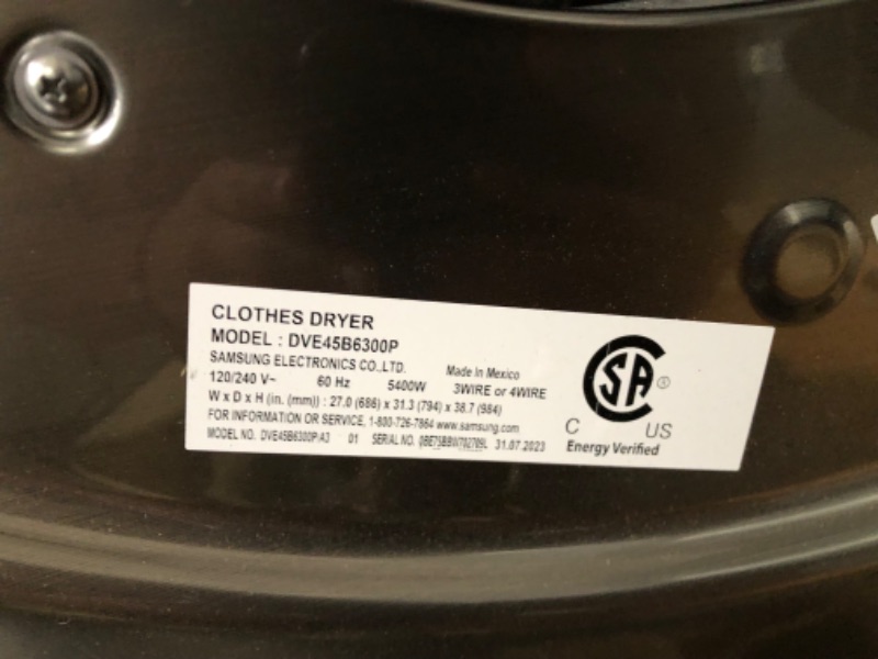 Photo 13 of 7.5 cu. ft. Smart Electric Dryer with Steam Sanitize+ in Platinum